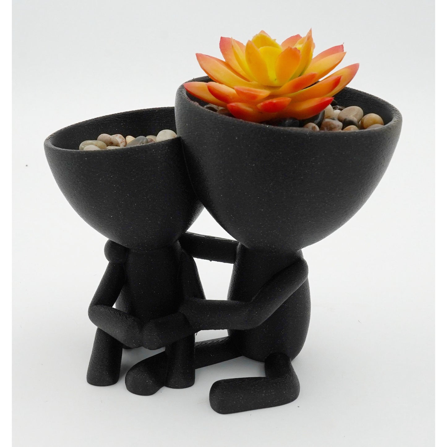 Parent Child Planter Desk Plant Gift for All Occasions. Cute Mother Daughter embracing can take fake or real plant.