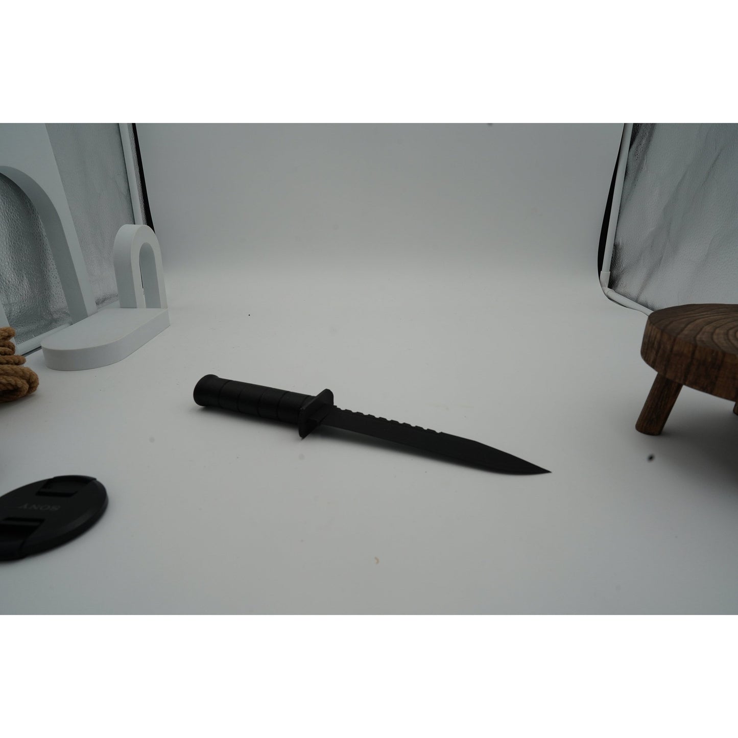 Realistic Fake Hunting Knife Dagger Painted Steel Movie Prop or BDSM Knives for Sexy Edge Play (NOT Sharp, Pointy) Knife Play Fake Dagger