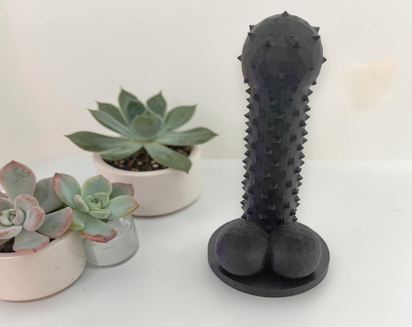 Penis Shaped Spiked Sensory Wand | Black Sparkle | External Sensory Novelty | Adult Novelty Gift | Handmade