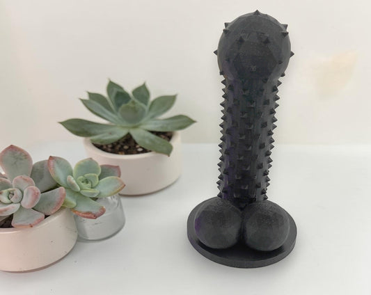 Penis Shaped Spiked Sensory Wand | Black Sparkle | External Sensory Novelty | Adult Novelty Gift | Handmade