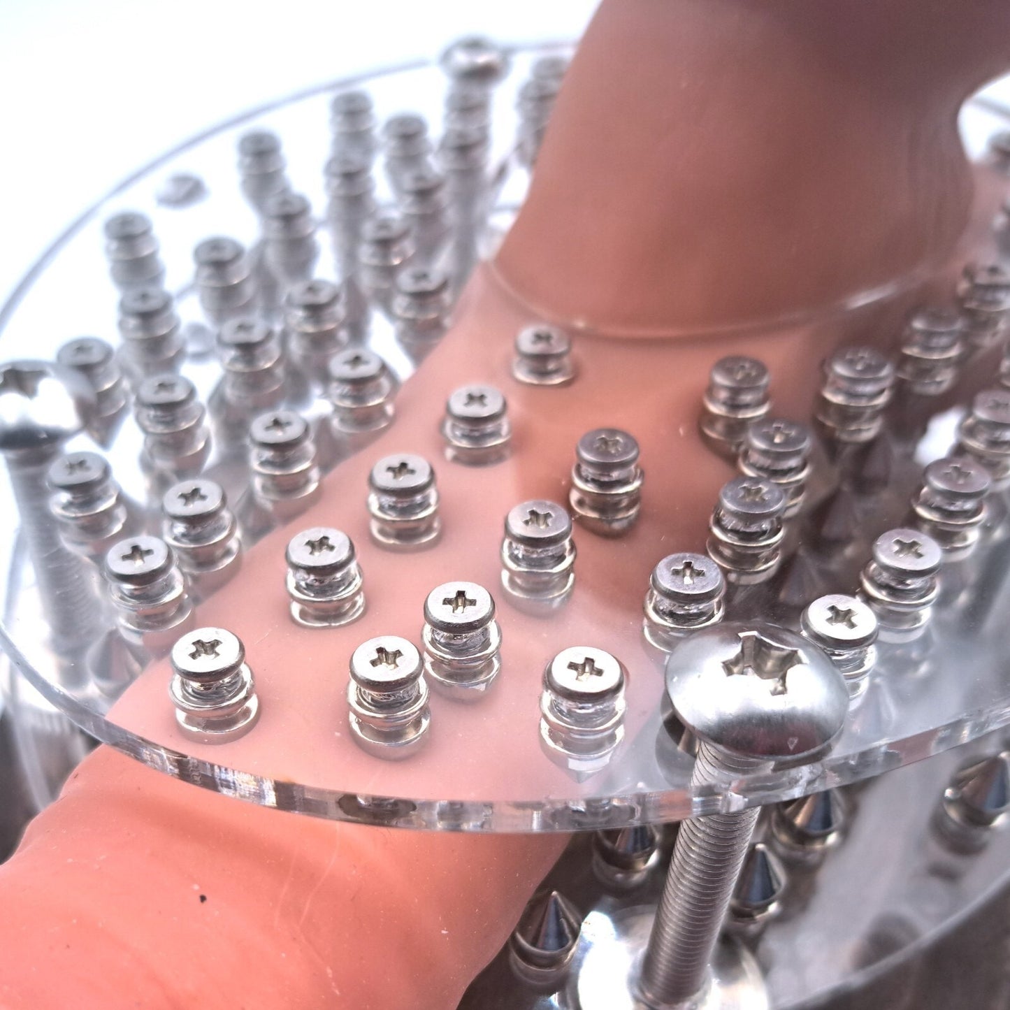 Double Spiked Squisher Board | Acrylic CBT Board | BDSM Sensory Play Accessory | Spiked Pressure Board | Handmade Acrylic Novelty