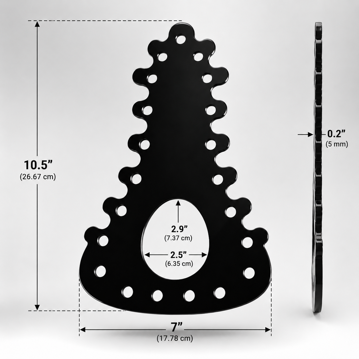 CBT Rope Wrapping Board | Acrylic Humbler Board with Egg-Shaped Opening | Clear or Black | Small & Large Sizes