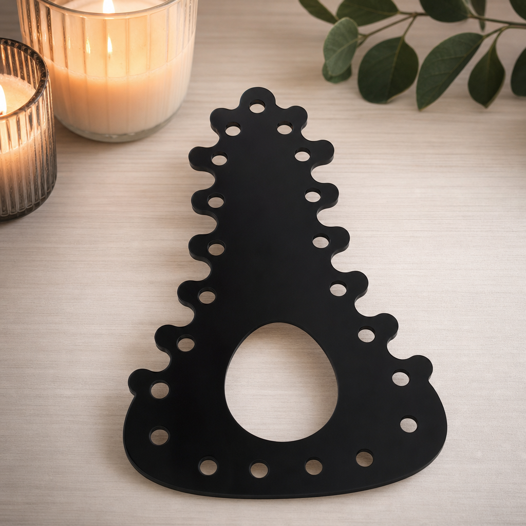 CBT Rope Wrapping Board | Acrylic Humbler Board with Egg-Shaped Opening | Clear or Black | Small & Large Sizes