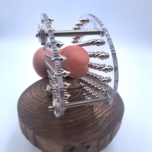 Oval Spiked Squisher Board | Acrylic CBT Accessory | BDSM Sensory Play Board | Handmade Acrylic Novelty | Discreet Shipping