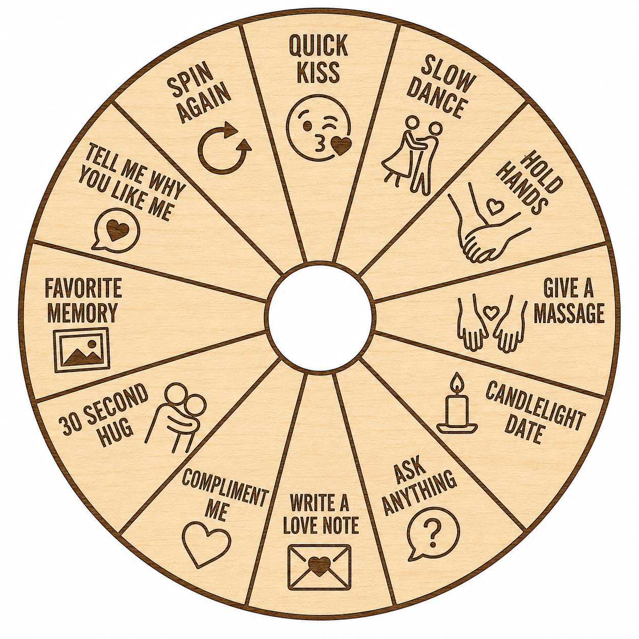 Couples Challenge Spinner Wheel | Date Night Game for Couples | Relationship Conversation Starter | Romantic Gift | Custom Love Wheel