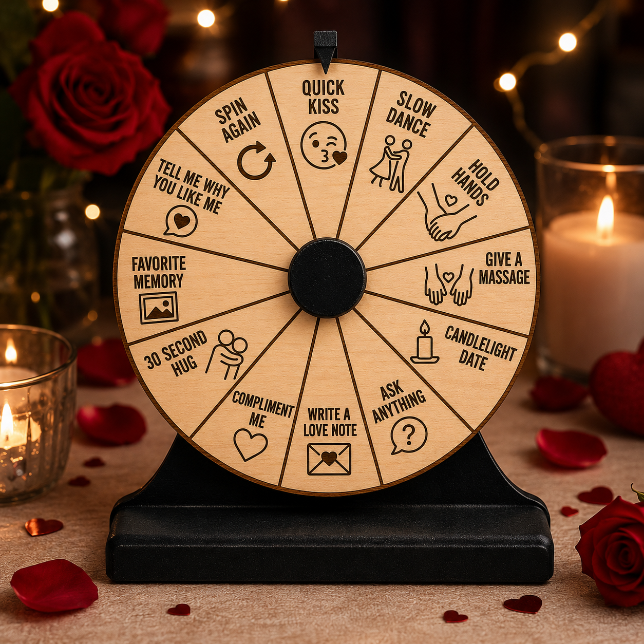 Couples Challenge Spinner Wheel | Date Night Game for Couples | Relationship Conversation Starter | Romantic Gift | Custom Love Wheel