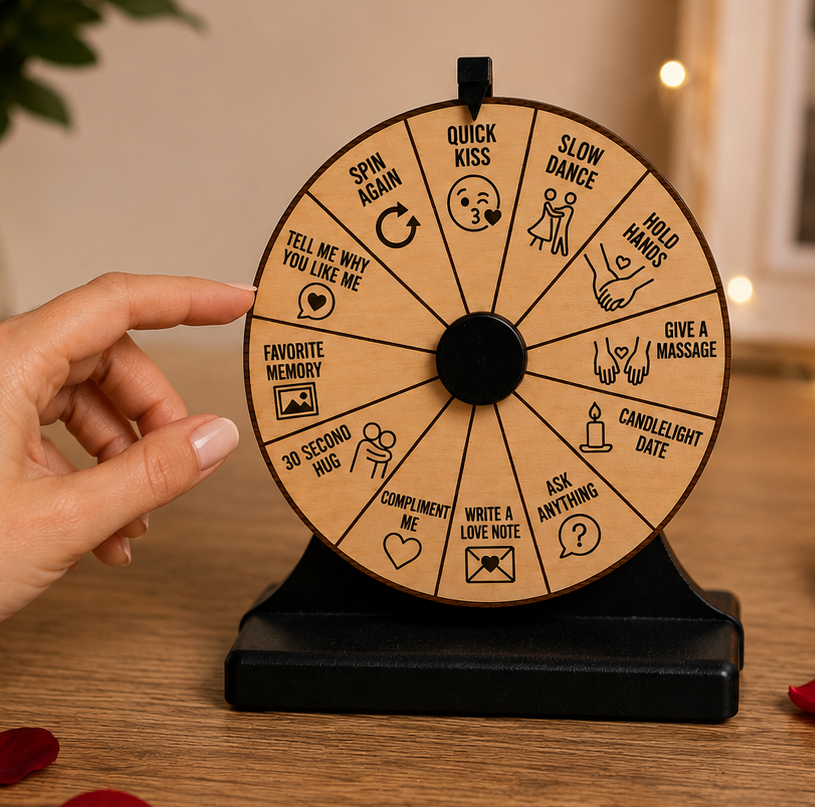 Couples Challenge Spinner Wheel | Date Night Game for Couples | Relationship Conversation Starter | Romantic Gift | Custom Love Wheel