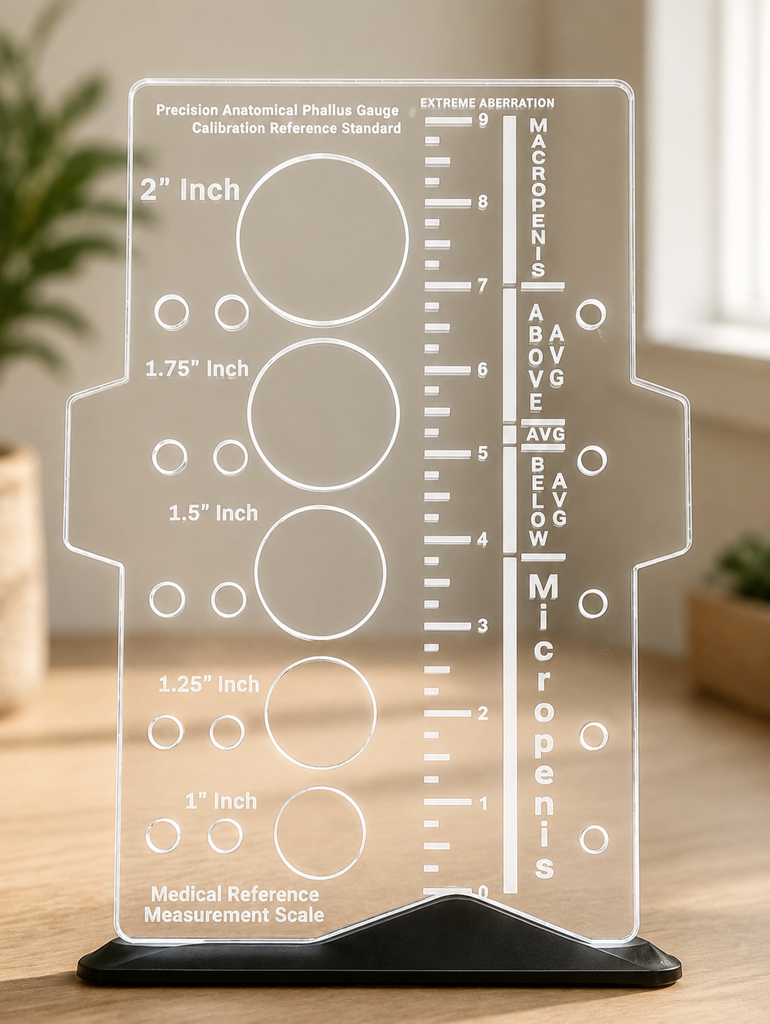 Penis Size Ruler | Funny Gag Gift for Him | Bachelor Party Gift | Adult Novelty Measuring Gauge | Acrylic Engraved Ruler | Couples Joke Gift