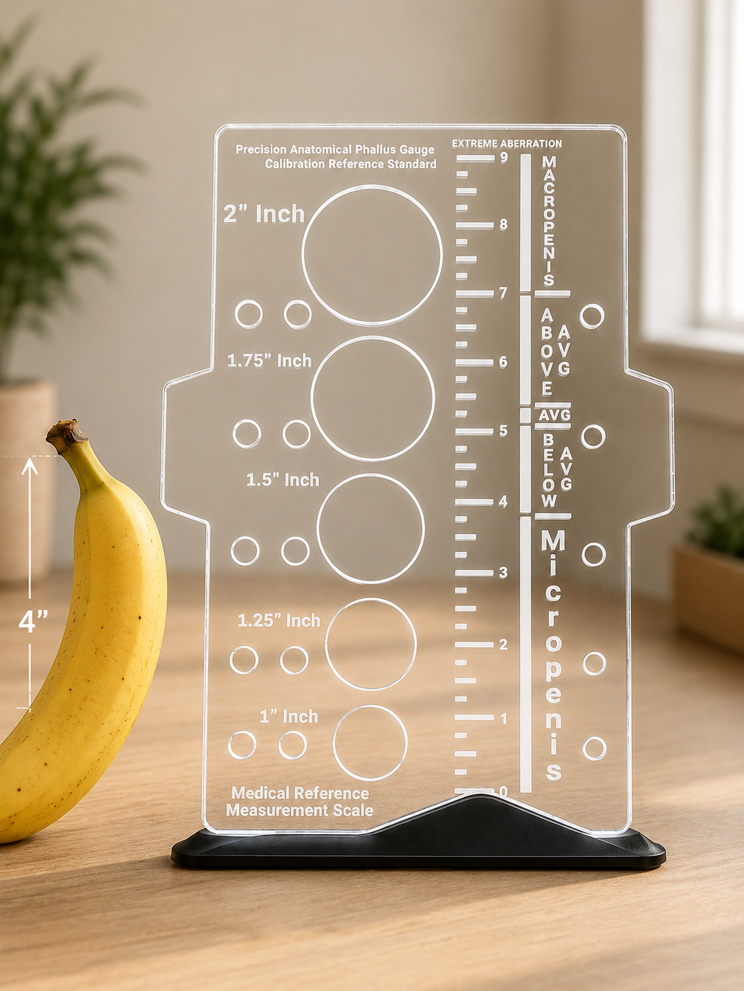 Penis Size Ruler | Funny Gag Gift for Him | Bachelor Party Gift | Adult Novelty Measuring Gauge | Acrylic Engraved Ruler | Couples Joke Gift