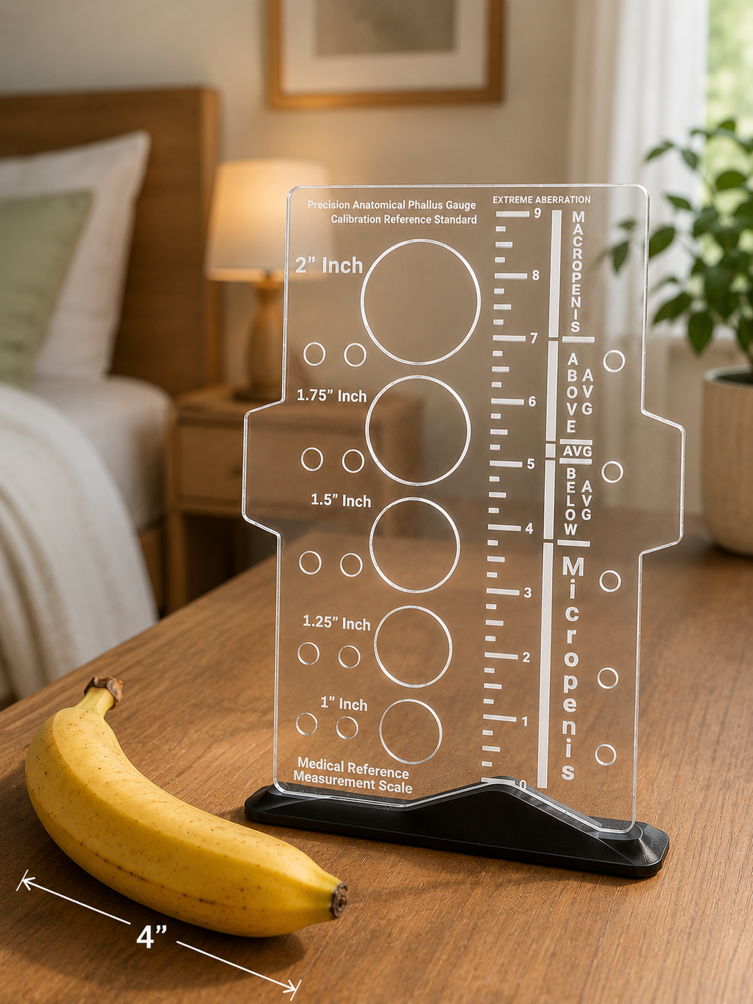 Penis Size Ruler | Funny Gag Gift for Him | Bachelor Party Gift | Adult Novelty Measuring Gauge | Acrylic Engraved Ruler | Couples Joke Gift