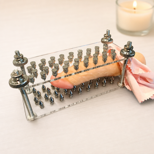 Double Spiked Squisher Board | Acrylic Sensory Play Accessory | Handmade Acrylic Novelty | Adjustable Compression Board | Discreet Shipping
