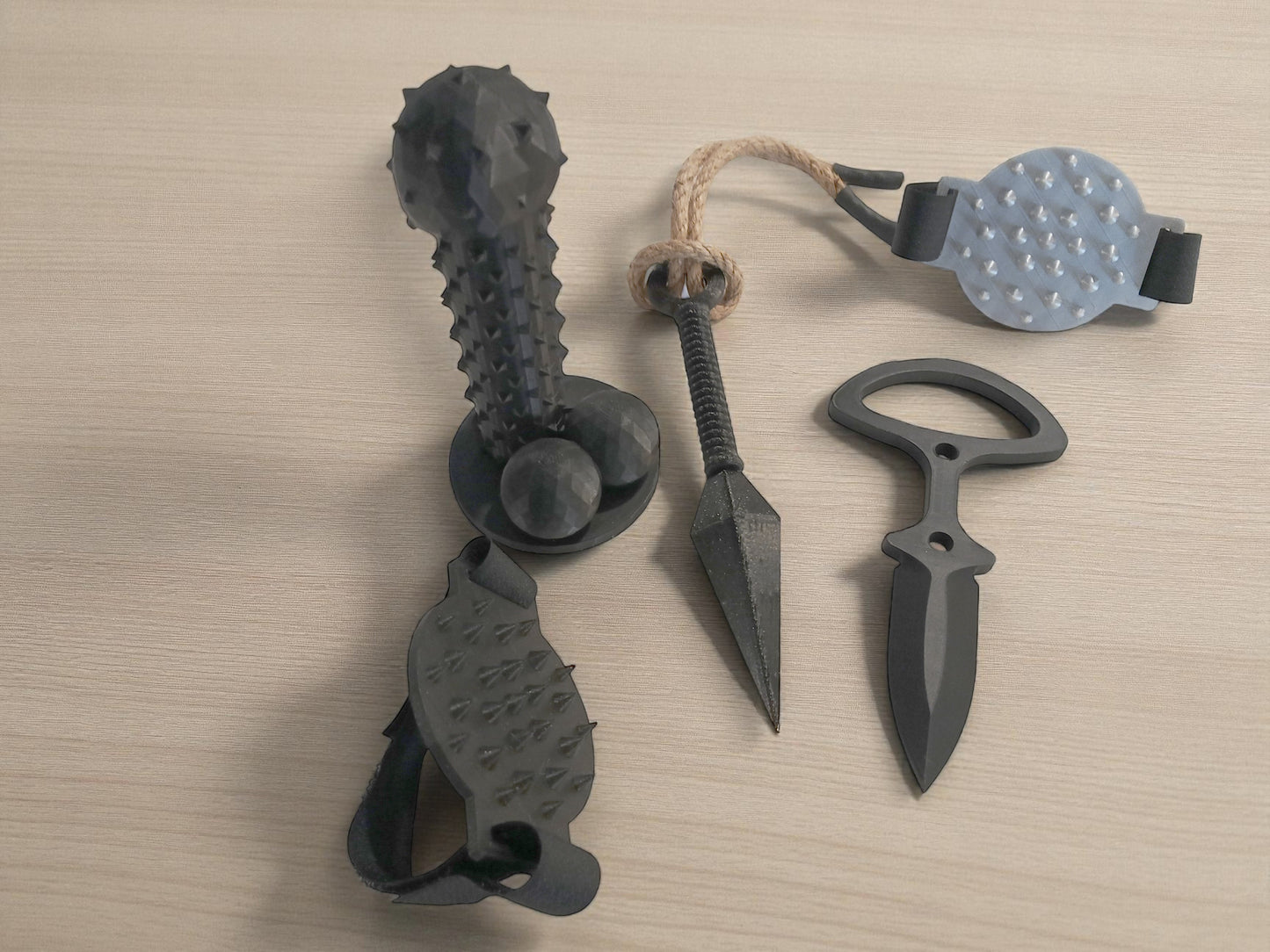 3D Printed BDSM Sensory Play Set, Black Plastic Spikes and Knives, Adult Toy Party Pack