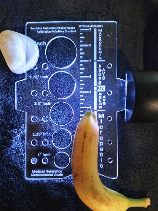 Penis Size Ruler | Funny Gag Gift for Him | Bachelor Party Gift | Adult Novelty Measuring Gauge | Acrylic Engraved Ruler | Couples Joke Gift
