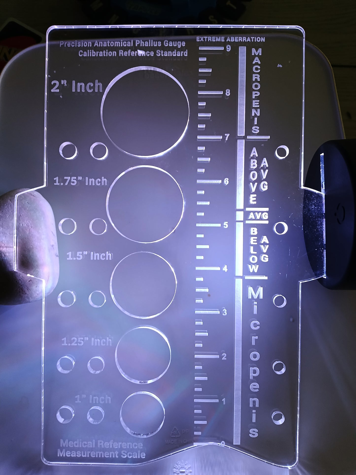 Penis Size Ruler | Funny Gag Gift for Him | Bachelor Party Gift | Adult Novelty Measuring Gauge | Acrylic Engraved Ruler | Couples Joke Gift