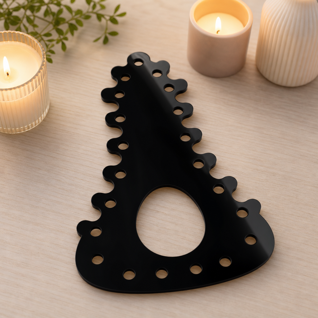 CBT Rope Wrapping Board | Acrylic Humbler Board with Egg-Shaped Opening | Clear or Black | Small & Large Sizes