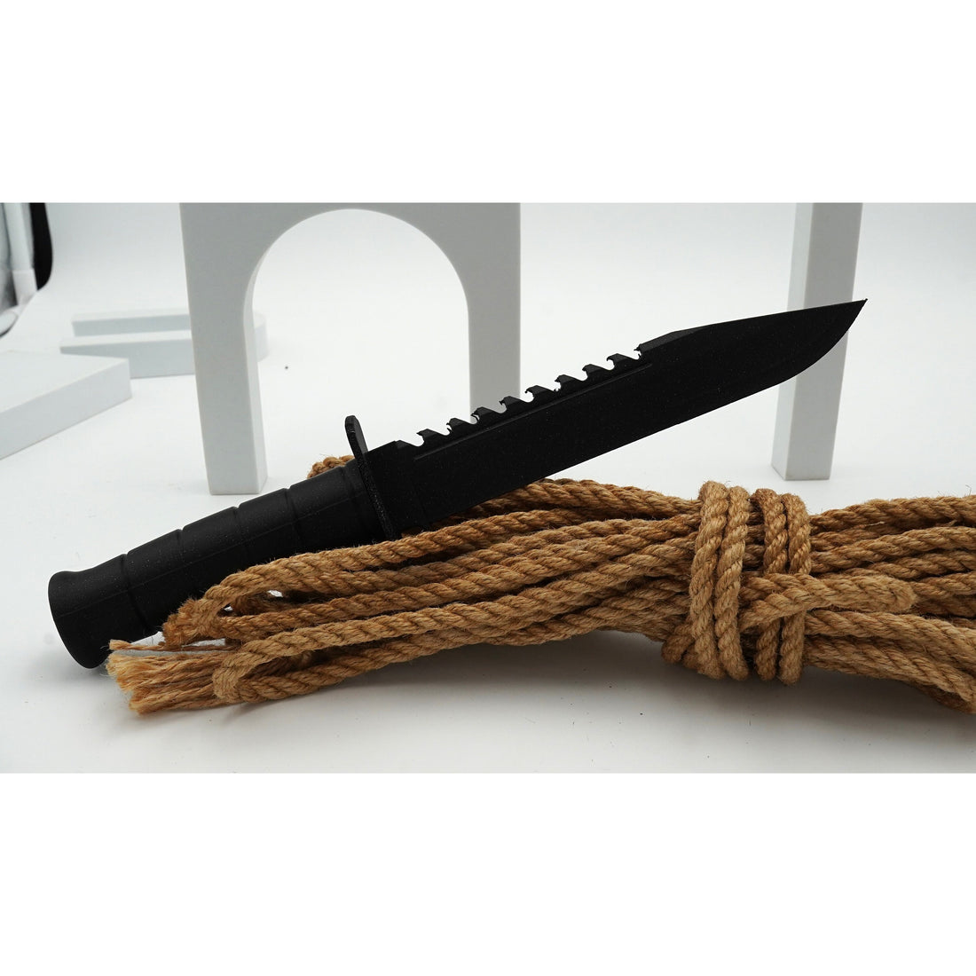 Realistic Fake Hunting Knife Dagger Painted Steel Movie Prop or BDSM K ...