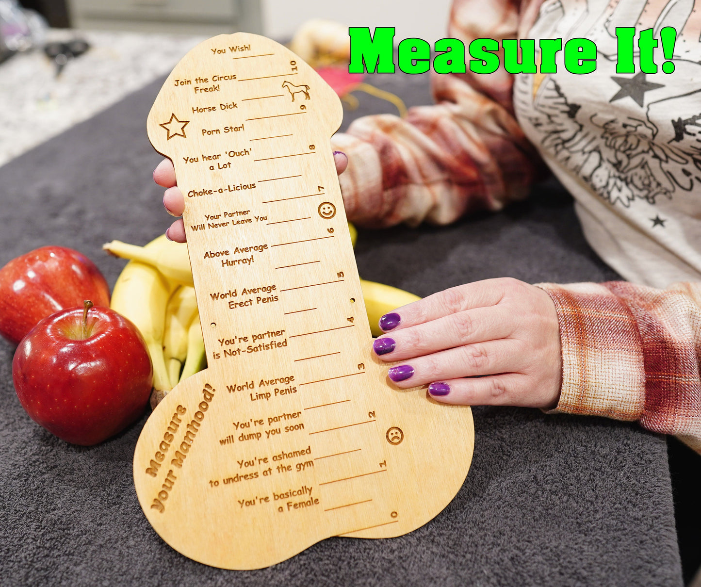 Penis Ruler Measuring Stick Femdom Humiliation for Measuring Dick Size Ruler Gag Gifts Bachelorette Party